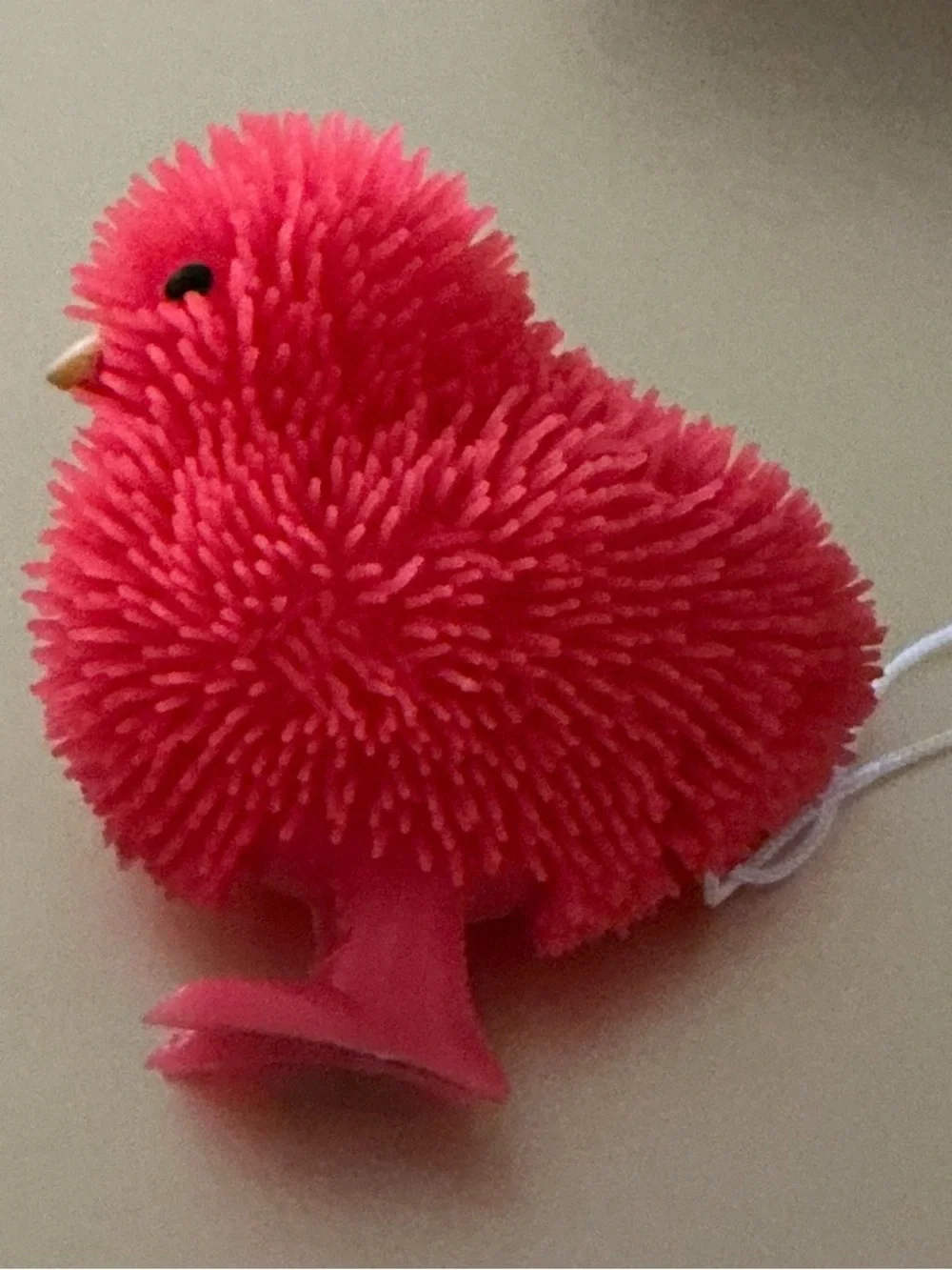Cute Puffer Chick Rubber Toy Red, Pink, Orange